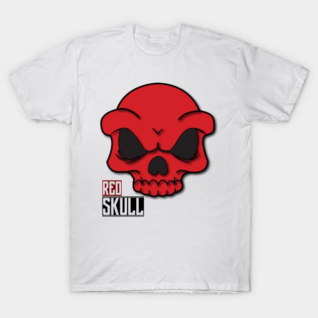 RED Skull T-Shirt by alexsandar